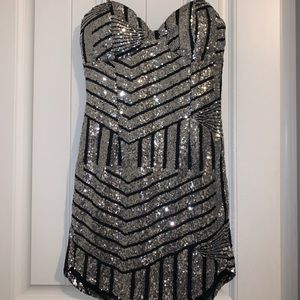 Silver Sequins bodycon dress